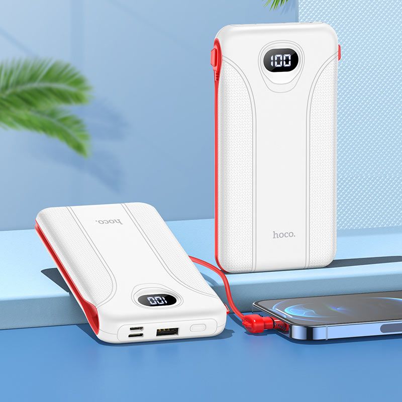 Pin sạc dự phòng Hoco J71 - 10.000mAh kèm dây sạc iphone, ipad, hoặc sam sung... vỏ sạc chống cháy PC - Hàng chính hãng