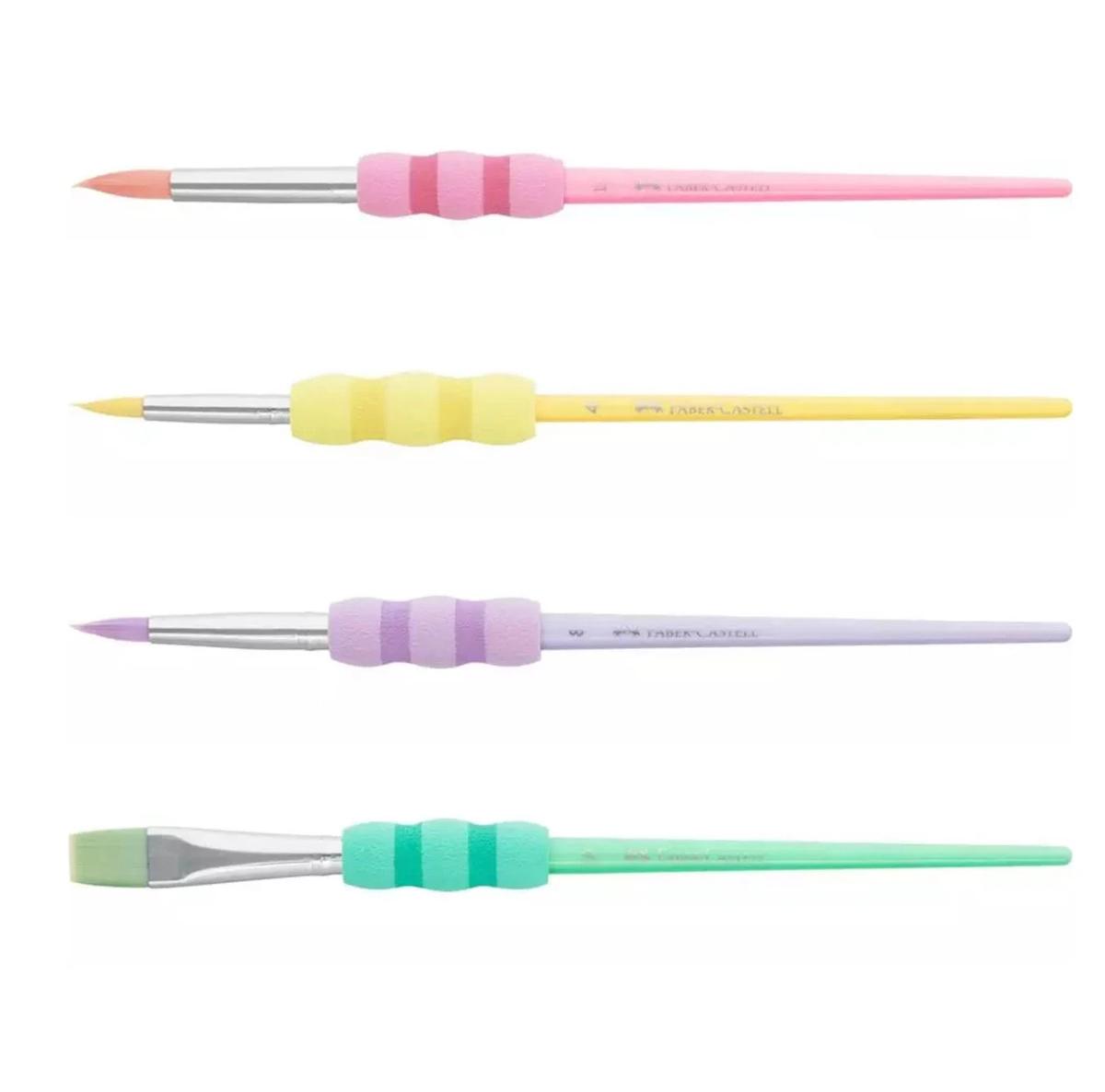 Bộ 4 Cọ Vẽ Grip Màu Pastel - Faber-Castell 481620