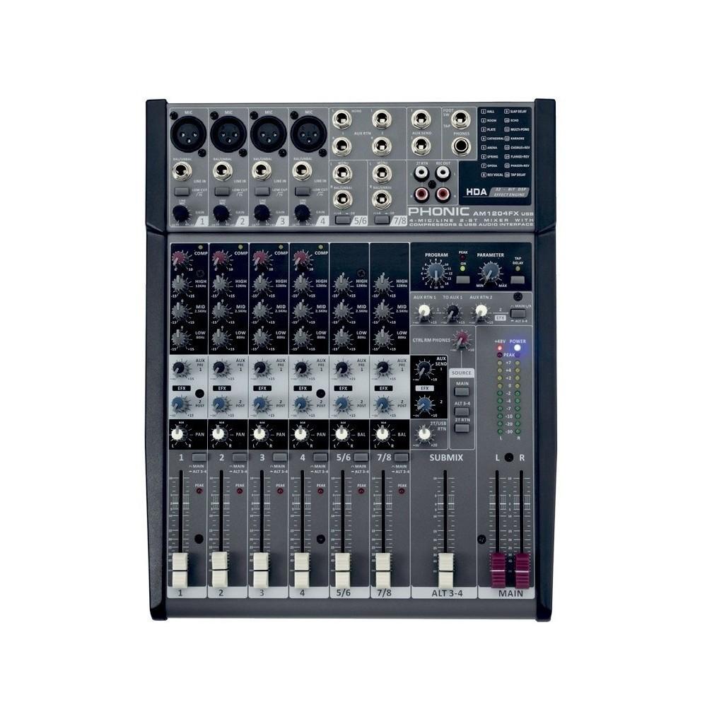 Mixer 8 Kênh PHONIC AM1204FX – Hàng Chính Hãng