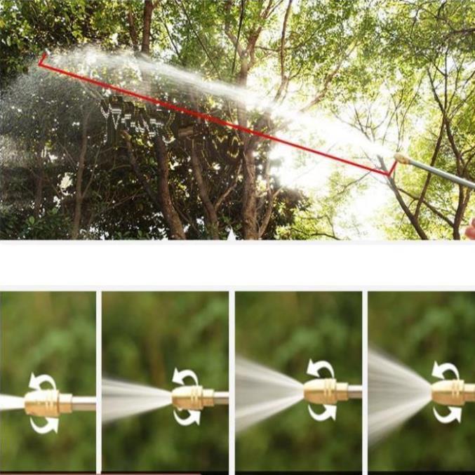 Bộ vòi xịt nước tưới cây đa năng 8 chế độ kèm dây tưới dạng lò xo co dãn 318814 loại 10m