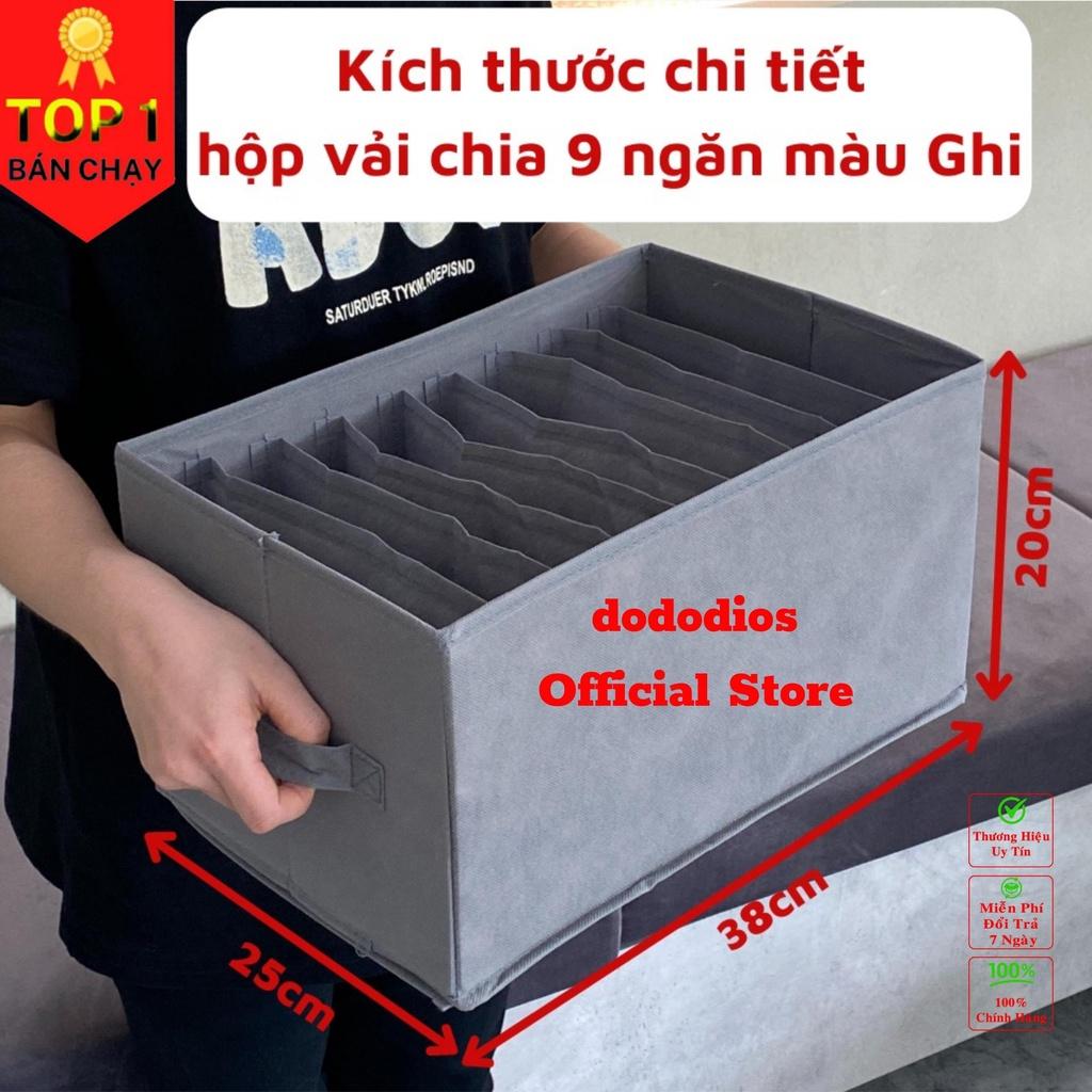 Hộp vải đựng đồ chia ngăn HQ4 - Hộp đựng quần áo chia 9 ngăn, 12 ngăn gấp gọn chính hãng dododios  - Hàng Chính hãng dododios