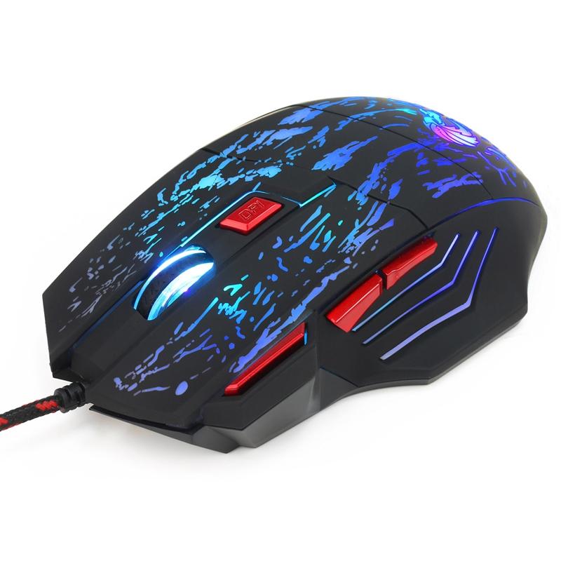 Chuột Chơi Game 7 Nút Bấm Có Đèn Led 5500 Dpi