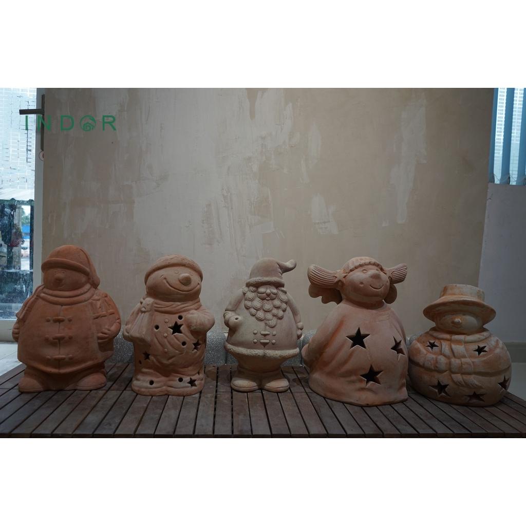 Tượng ông già tuyết big size chất liệu đất nung terracotta Tượng decor Noel Tượng trang trí nội ngoại thất