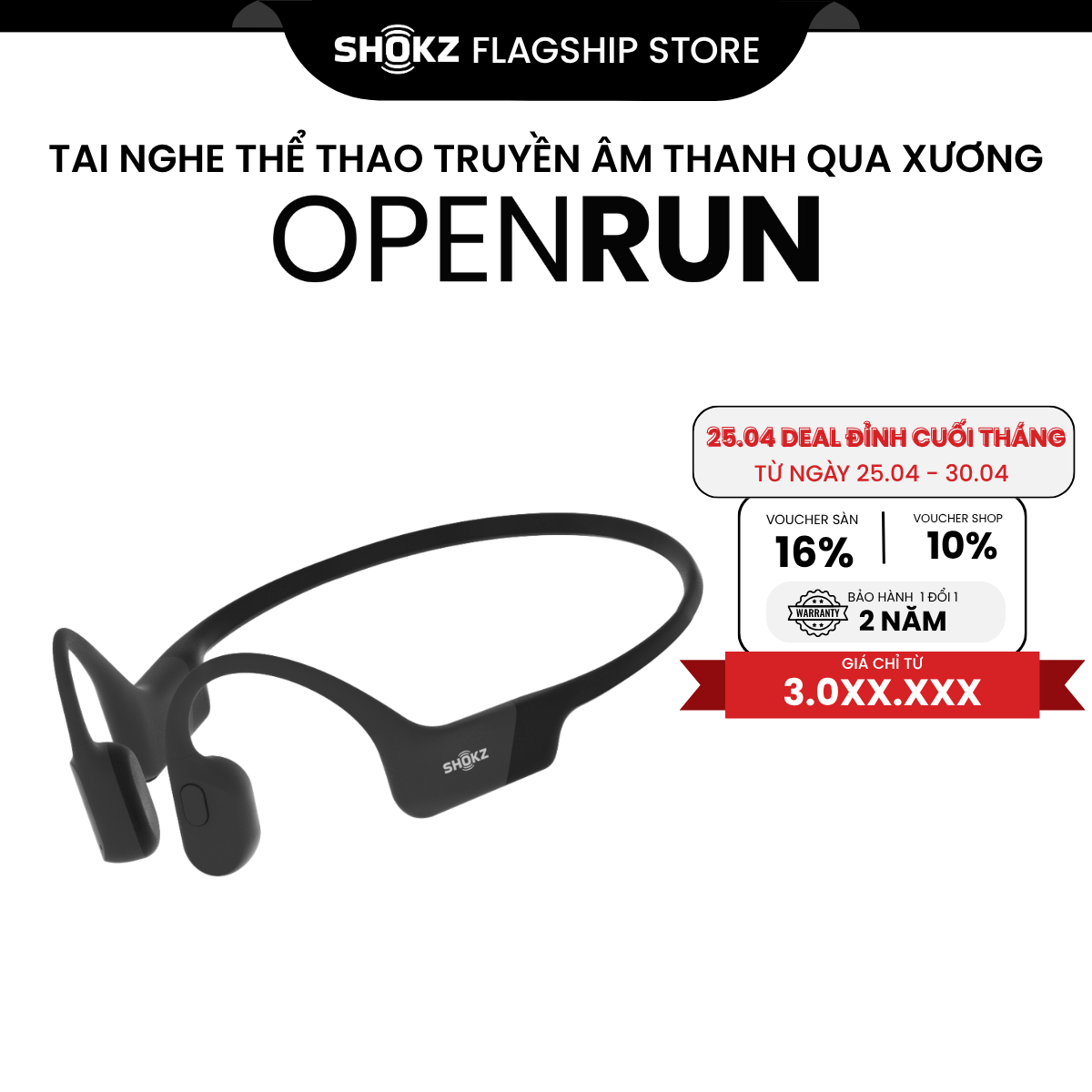Tai Nghe Bluetooth Thể Thao Truyền Âm Thanh Qua Xương SHOKZ OPEN RUN S803 - Hàng chính hãng