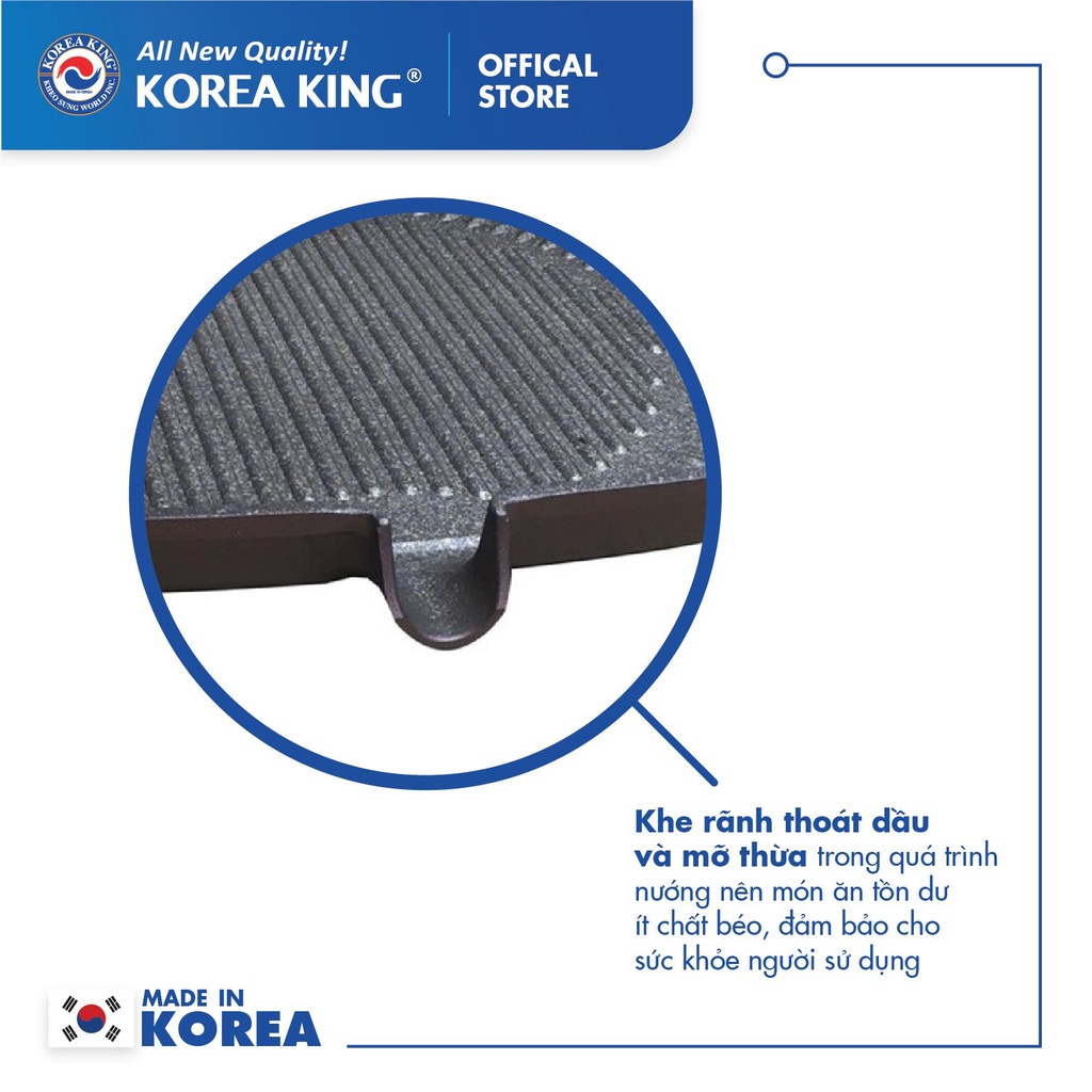 Chảo nướng chống dính Korea King KGP-32MHI-hàng chính hãng