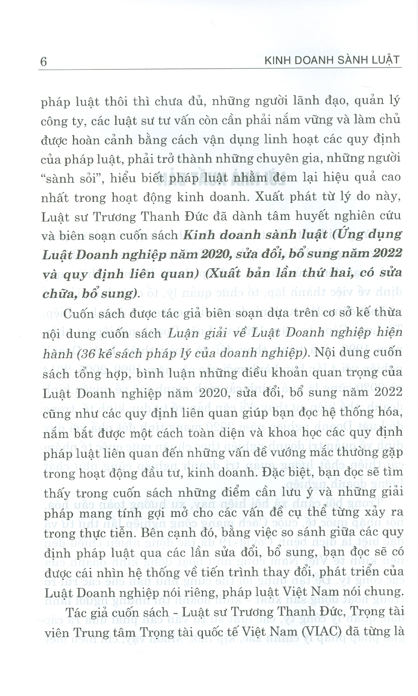 (Tái bản lần 2 năm 2023) KINH DOANH SÀNH LUẬT - Ứng dụng luật doanh nghiệp năm 2020, sửa đổi, bổ sung năm 2022 và quy định liên quan) - Luật sư Trương Thanh Đức - NXB Chính trị Quốc gia sự thật– bìa mềm