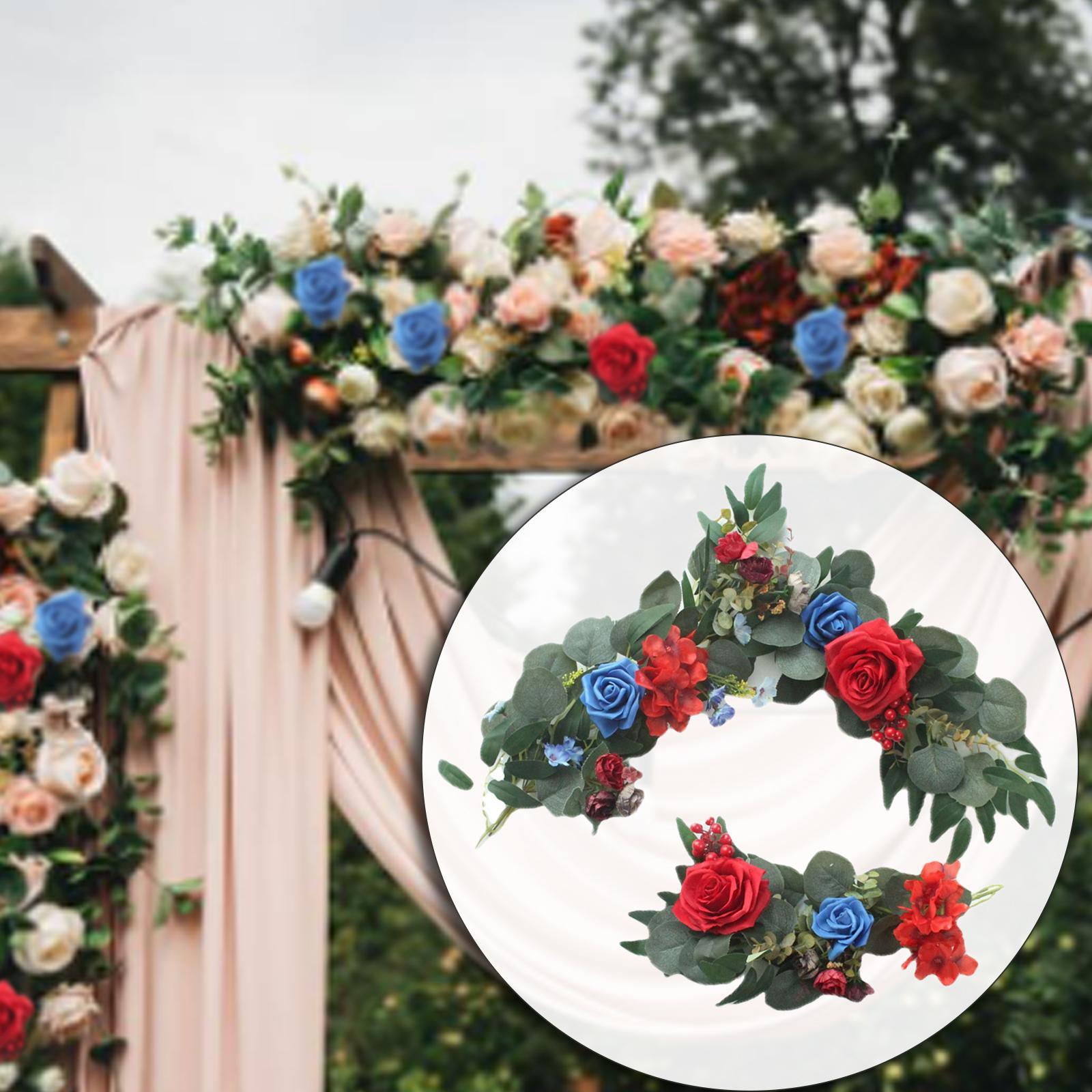 2x Silk Wedding Arch Flowers Kit Fake Flower Row Decoration Reception Window