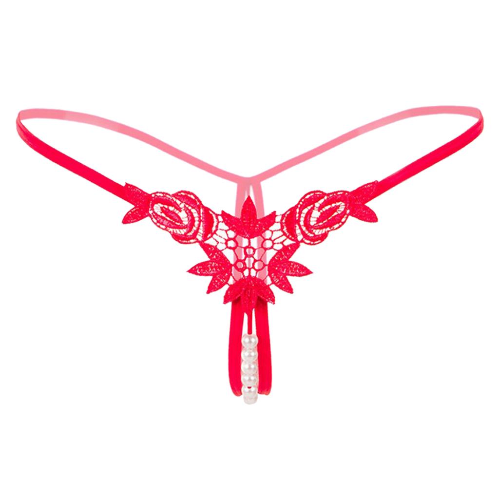 Women's Hollow Lace Panties Opening Thin Thongs Beaded Massage Strings Panties Panties Underwear