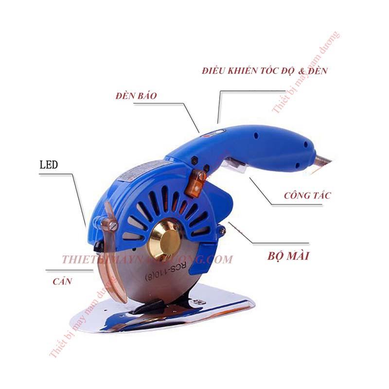 Máy Cắt Vải Điện RCS đĩa dao 100 có đèn chiếu sáng với 5 tốc độ