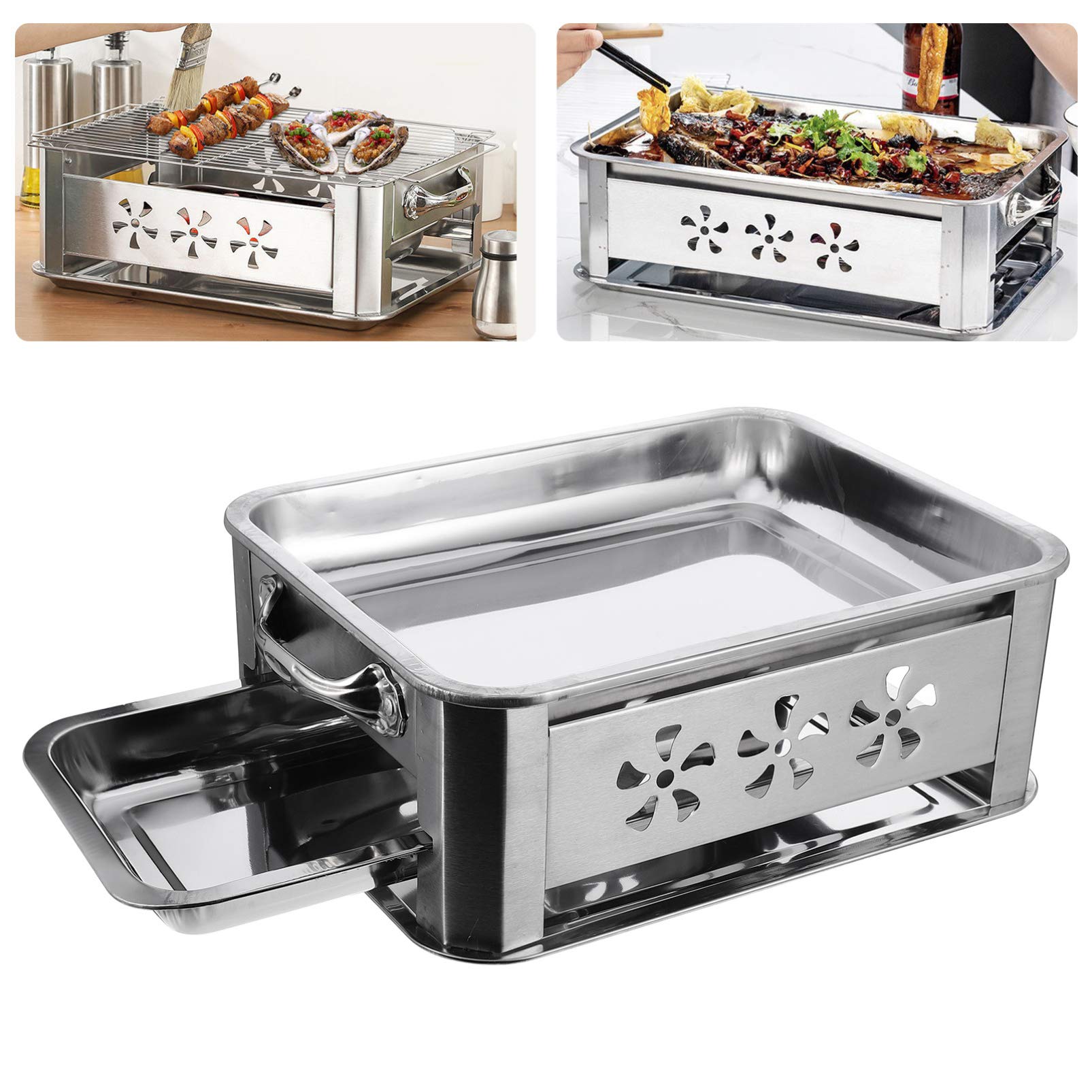 Bếp nướng than tại nhà thép không rỉ Stainless Steel Fish Grill Stove, Portable Barbecue Stove