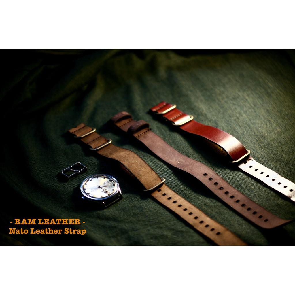 Dây đồng hồ Nato da bò - Nato Leather Strap - Full size - RAM N1