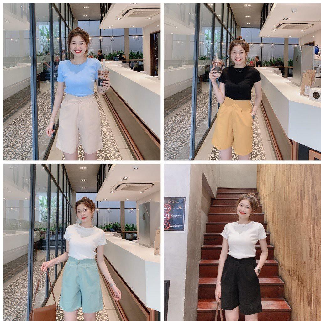 Quần short nữ ống rộng lửng chất koton hàn quốc mặc sang chảnh bên shop KELLY BOUTIQUE