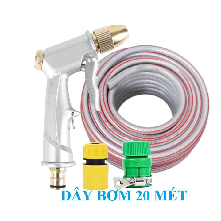 Bộ dây vòi xịt ️bơm nước phun sương️ , tăng áp 3 lần, loại 20m 206701 đầu đồng,cút+ mở chai