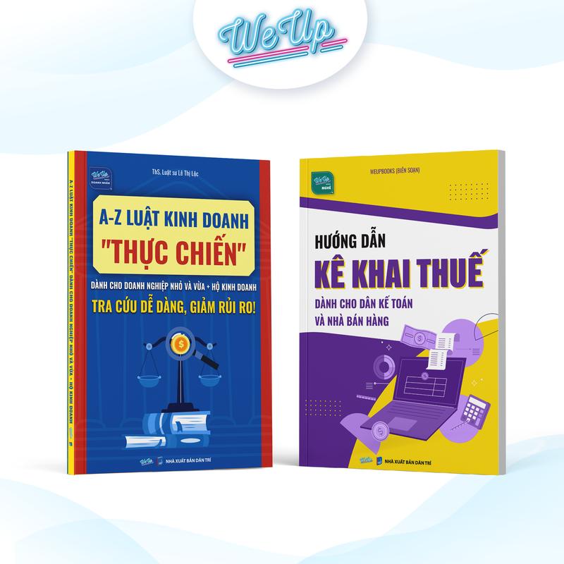 Combo 2 sách: A-Z Luật kinh doanh thực chiến dành cho doanh nghiệp vừa nhỏ - HKD, Hướng dẫn kê khai thuế (Lẻ/Combo)
