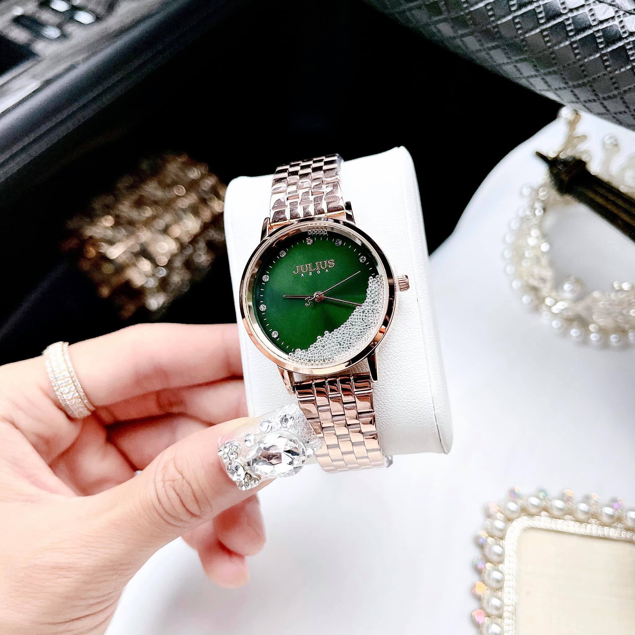 Đồng hồ nữ Julius JA-1283 mặt có đá chạy