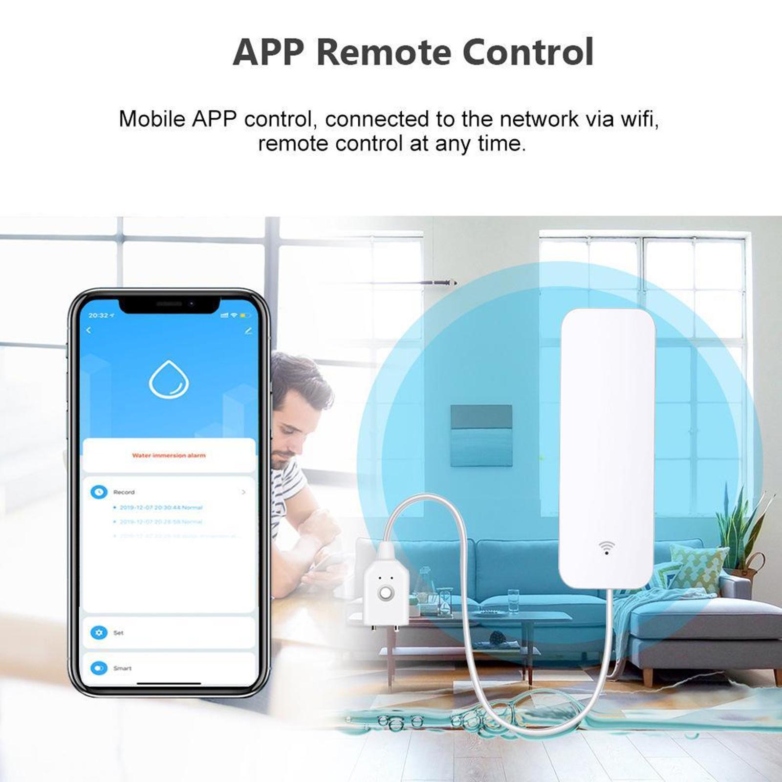 WIFI Water Leak Sensor Alarm Flood Leakage Detector Alert
