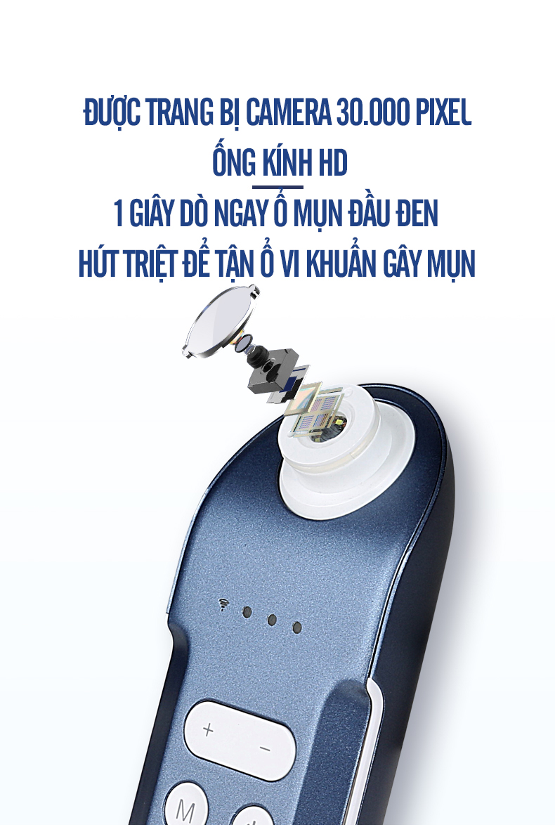 Máy Hút Mụn Công Nghệ Mới K-SKIN Với 4 Đầu Hút, Trang Bị Camera 30.000 Pixel - Hàng Chính Hãng