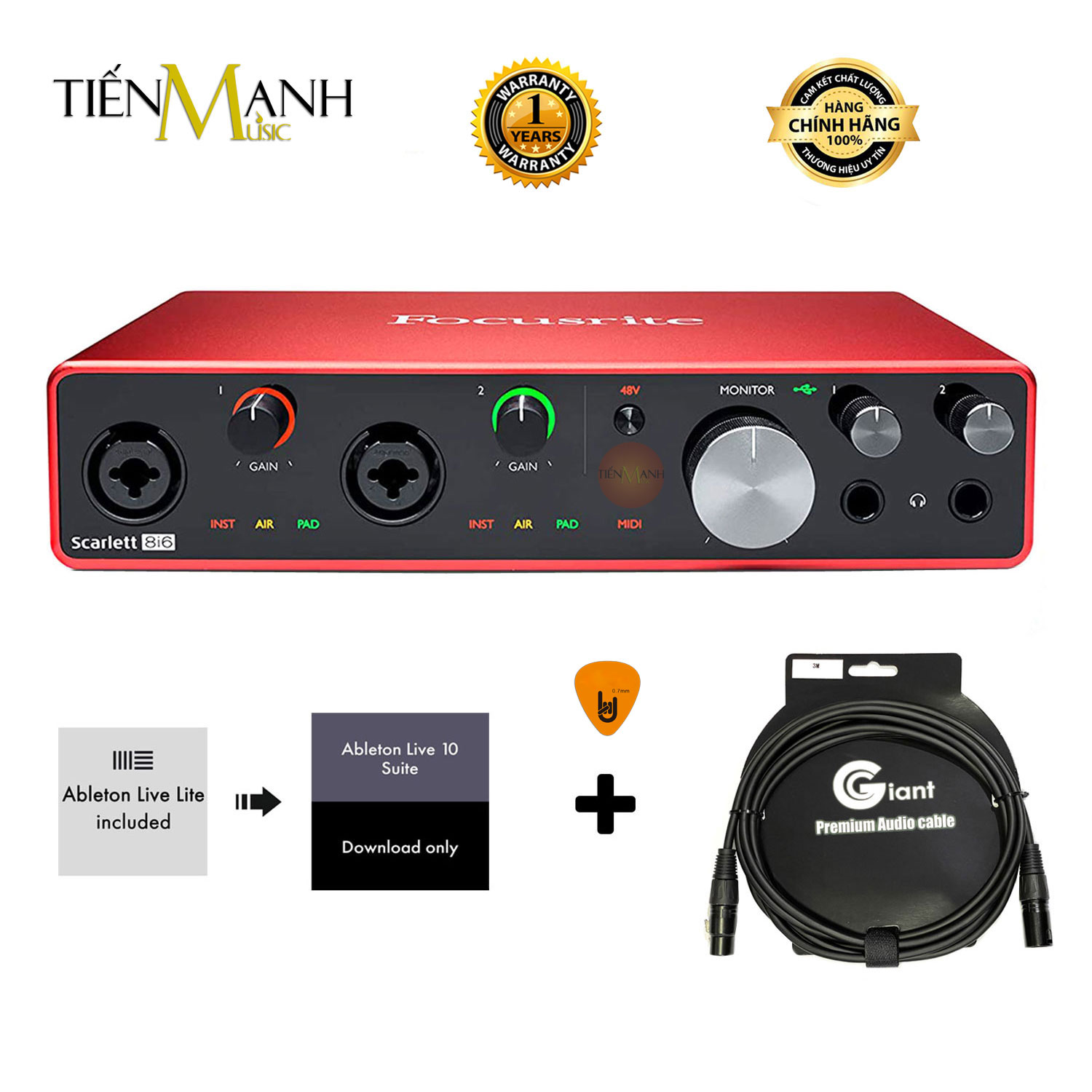 Focusrite Scarlett 8i6 Gen 3 Sound Card Âm Thanh - Focus USB Audio Interface SoundCard 3rd - Gen3 Hàng Chính Hãng