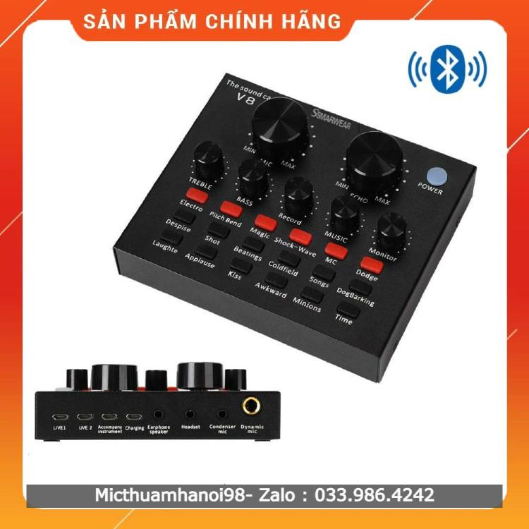 Sound Card V8 Có Blutooth , Chuyên Dùng Livestream , Thu Âm , Chơi Game , Dễ Dàng Sử Dụng .Phiên Bản Tiếng Anh