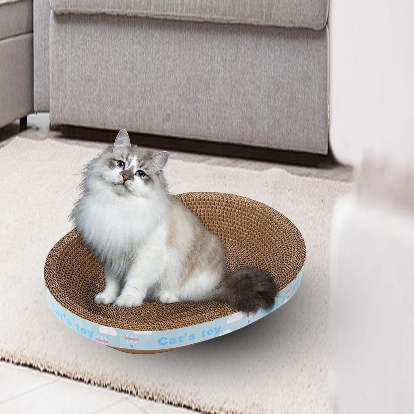 Oval Corrugated Scratch Pad Scratching Lounge Bed Cat Scratcher Cardboard for Play