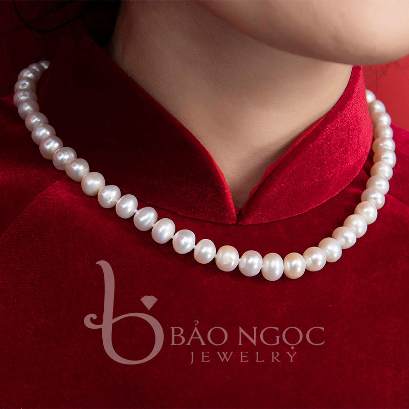 Vòng cổ Ngọc Trai chuỗi ngọc trai nước ngọt thiên nhiên cao cấp DB-3904 Bảo Ngọc Jewelry