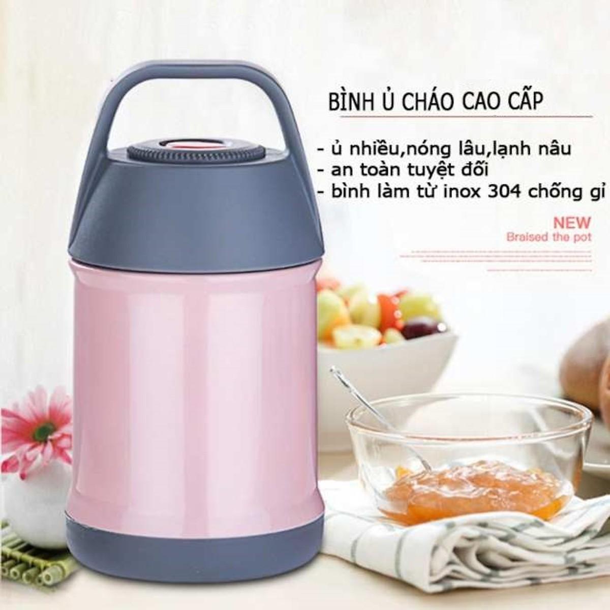 Bình ủ cháo siêu tốc 450ml - Màu ngẫu nhiên - Bình giữ nhiệt - GDHN Loại Tốt