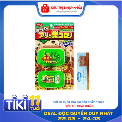 Hộp Diệt Kiến Thông Minh Nhật Bản (2 Hộp) + Tặng Hồng Trà Sữa (Cafe) Maccaca 20g