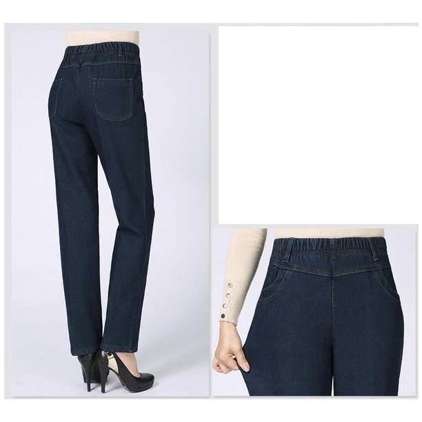 quần jean trung niên ống suông cao cấp (thời trang trung niên Lolita xinh) GD04-1220