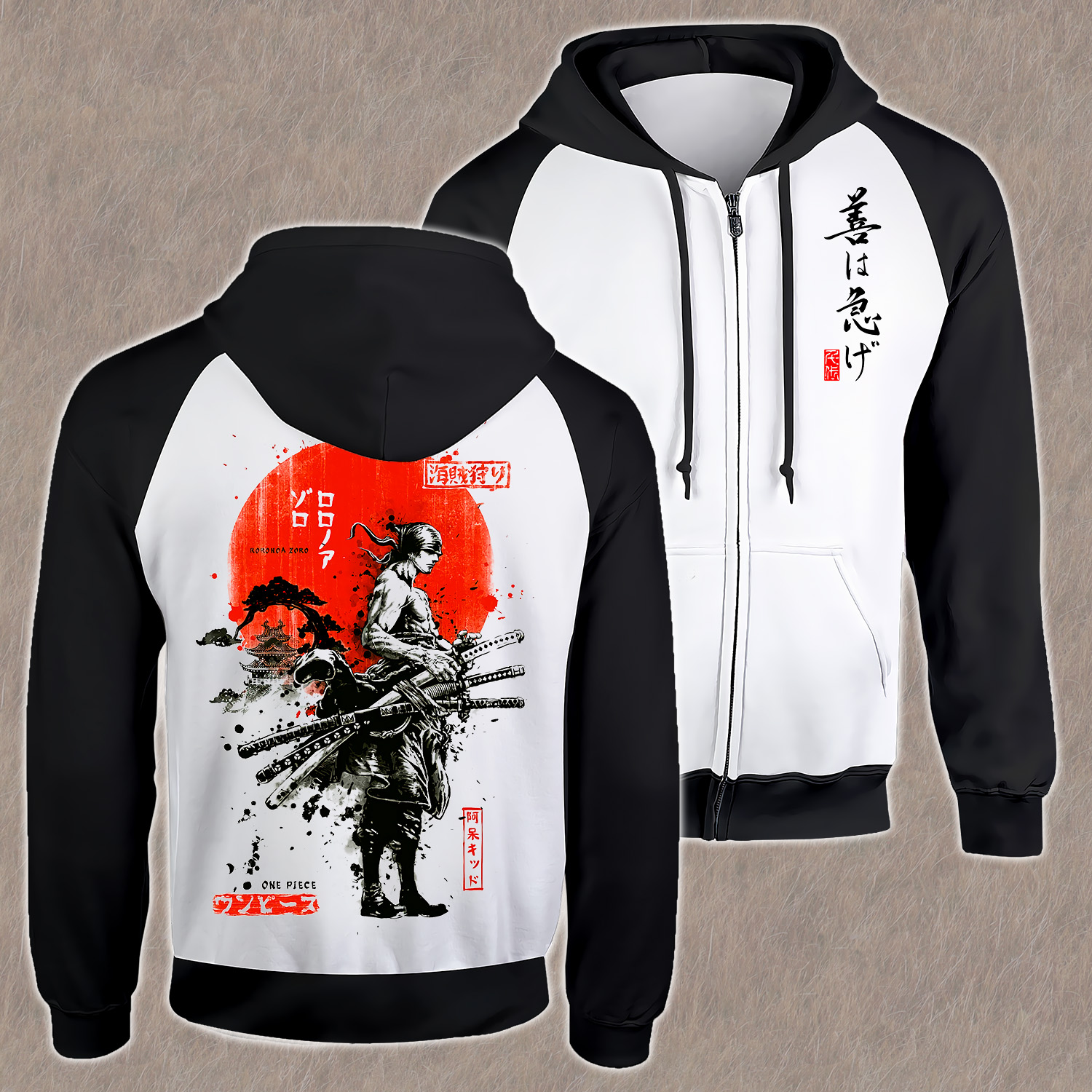 Áo khoác One Piece Zoro K01, Áo khoác hoodie Anime Manga One Piece Roronoa Zoro Unisex Nam Nữ