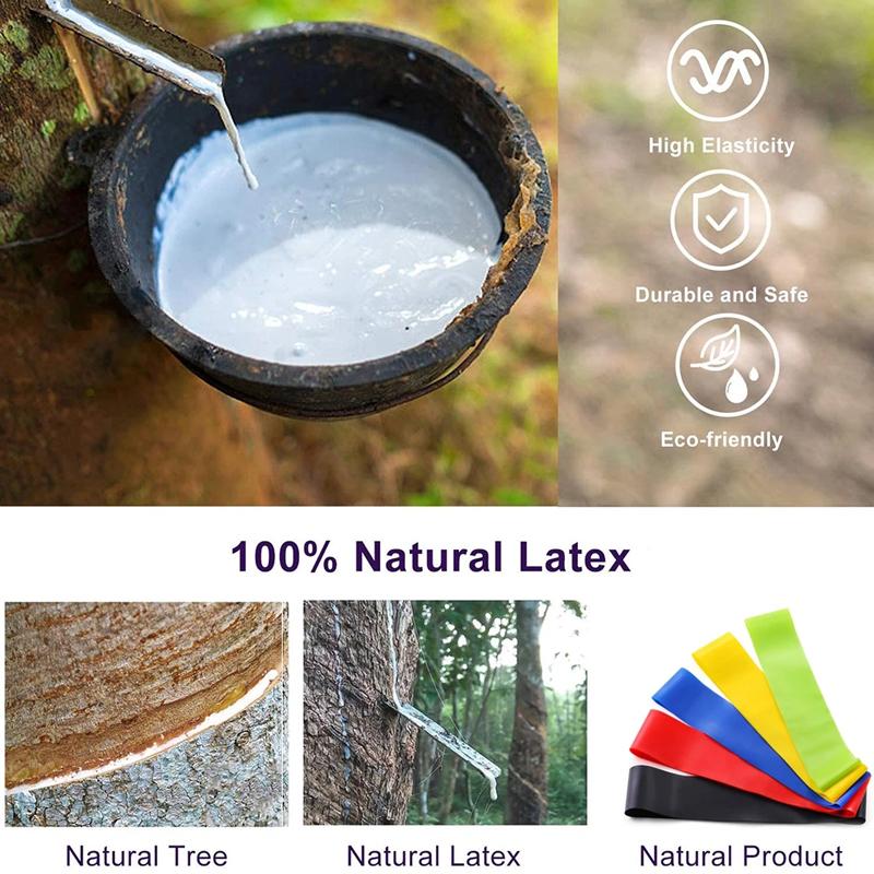 5PCS Yoga Yoga Bands Fitness Gym Gym Band Cao su Bài tập thể thao Bài tập Thiết bị đào tạo tại nhà Pilates Mở rộng CrossFit Màu sắc: Đen