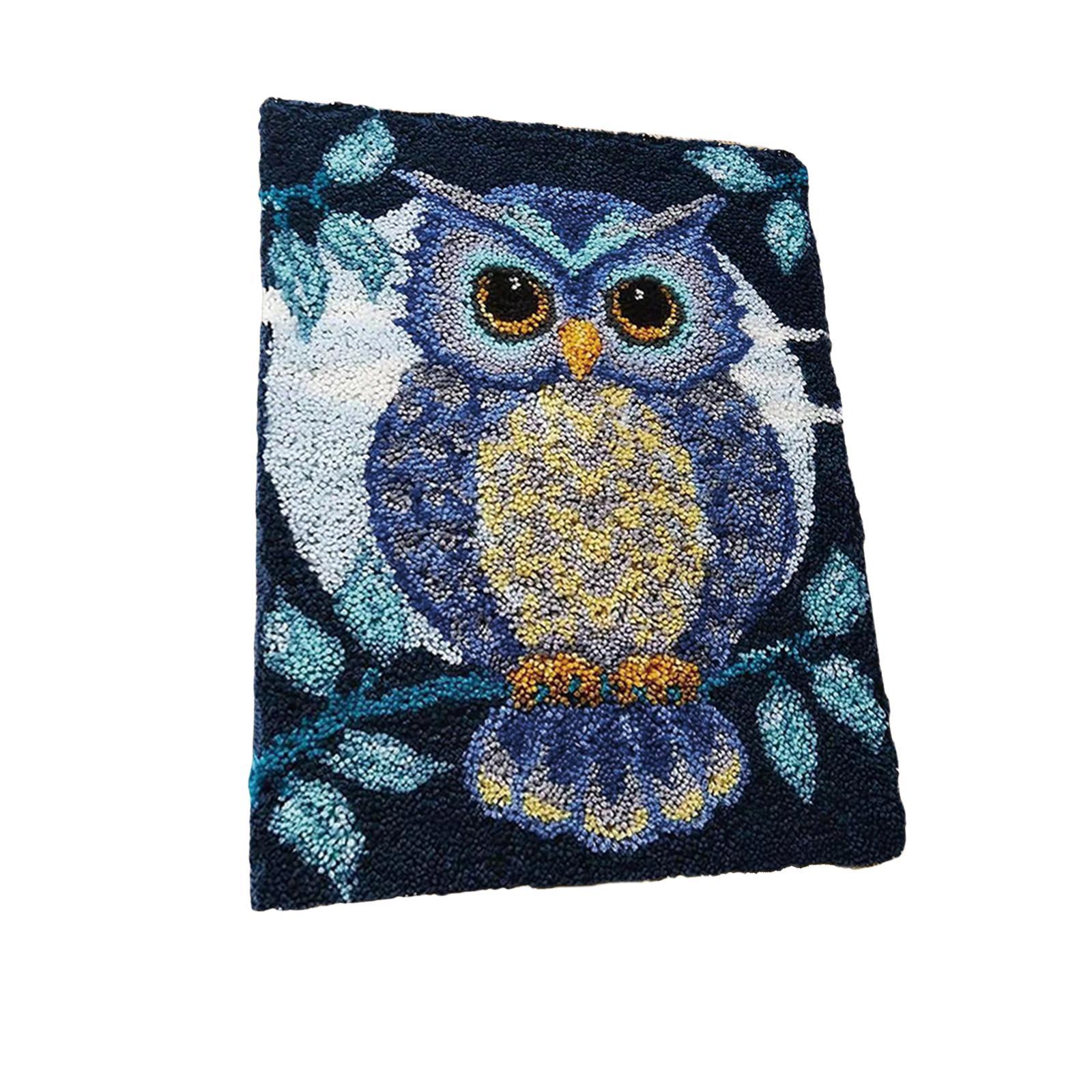 Owl Latch DIY Rug Making Kit 20 x 14 Creative DIY Rug Crochet Yarn Kits Carpet Making Kit