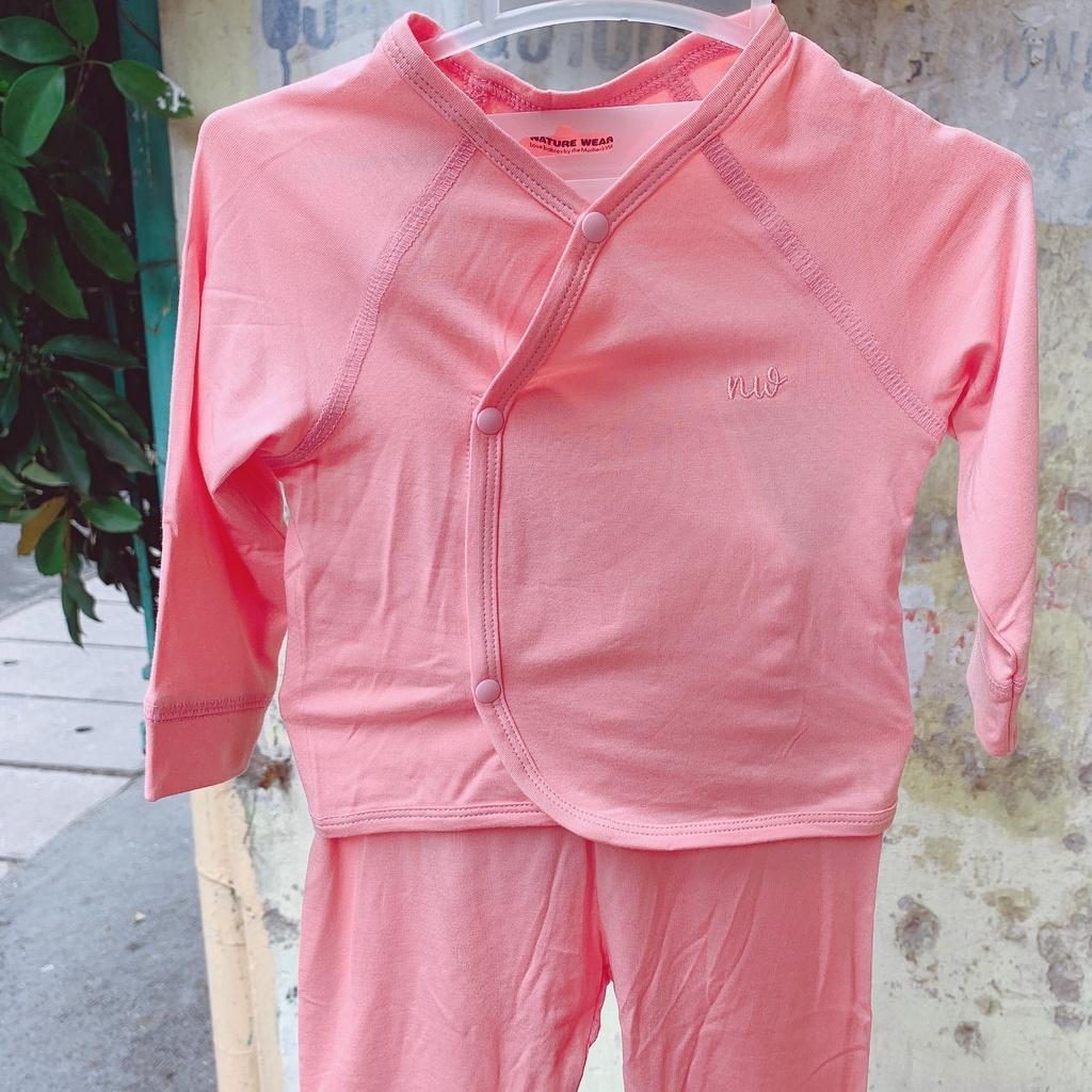 BỘ SƠ SINH DÀI TAY CHO BÉ CHẤT SỢI TRE NATURE WEAR MỀM MỊN
