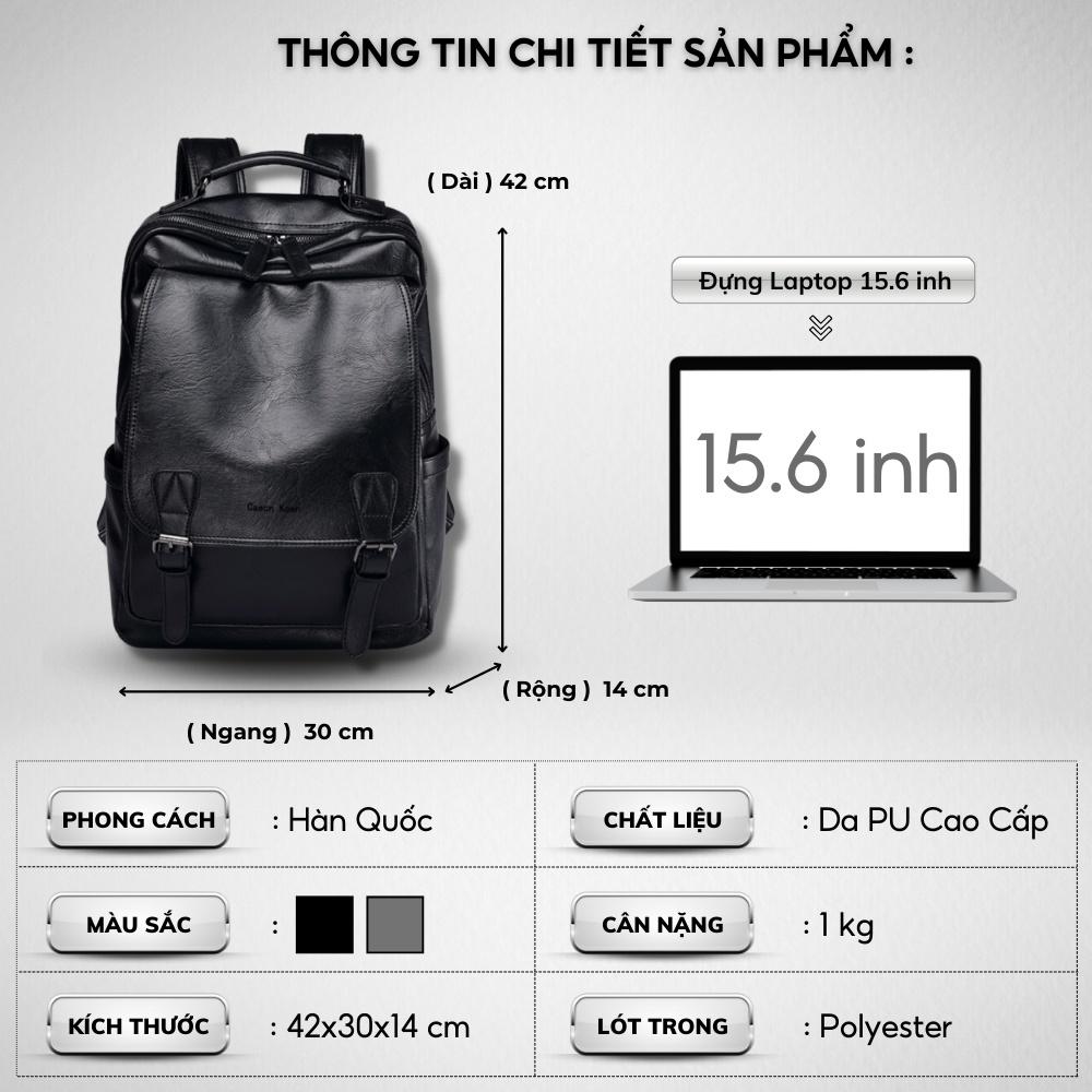 Balo Da Thời Trang Ulzzang Nam Nữ,Da PU Cao Cấp,Đựng Laptop 15,6 inh-Chống nước,Kiểu dáng trẻ trung, cá tính