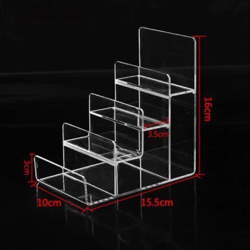 Kệ mica trưng bày sản phẩm, bóp ví, mắt kính, quà tặng, nhiều kích thước - 3mm đen