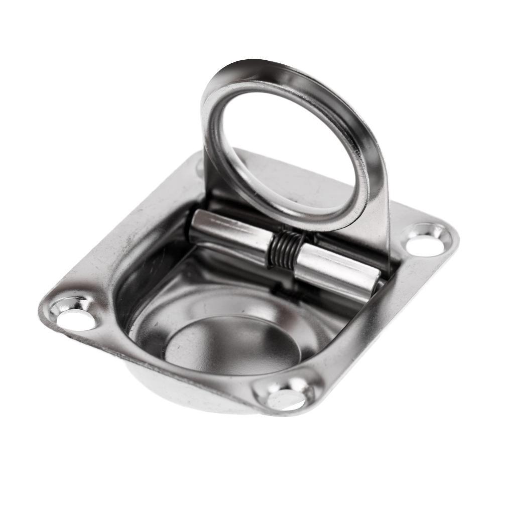 2Pcs Marine Stainless Steel Boat Flush Mount Pull Hatch Latch Lift Handle