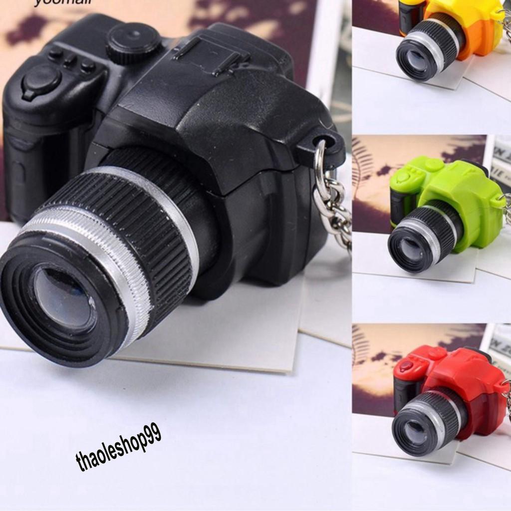 Móc khóa Máy Ảnh đèn Led có âm thanh.Móc khóa hình máy ảnh đèn Led mini DSLR sáng tạo-móc khóa MÁY ẢNH mix đèn LED