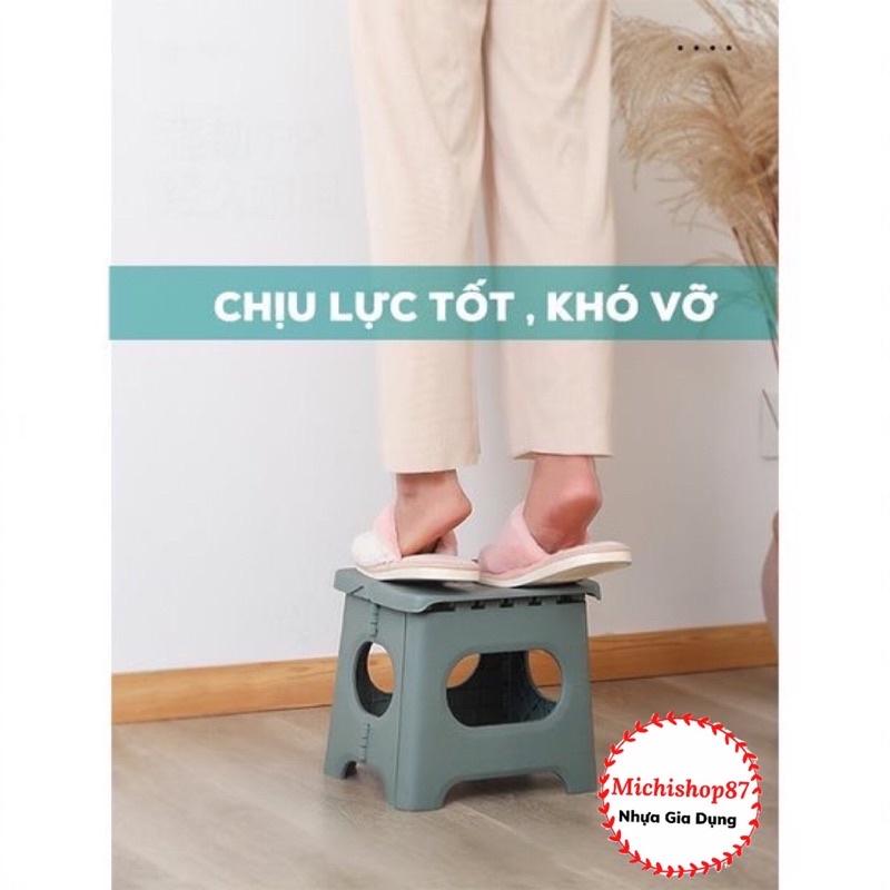 Ghế Đẩu Gập Gọn 2 Cỡ Hokori Nhựa Việt Nhật Cao Cấp, Ghế Nhựa Hokori Xếp Gọn Tiết Kiệm Không Gian