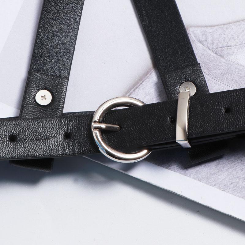 HATCYGGO Nữ Đen Suspender Dây Dây Nịt Da Nữ Gợi Cảm Dây Áo Lót Cage Vòng Dây Có Thể Điều Chỉnh Dây Đeo Punk Rock Phụ Kiện