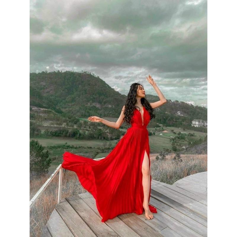 Đầm maxi dập ly