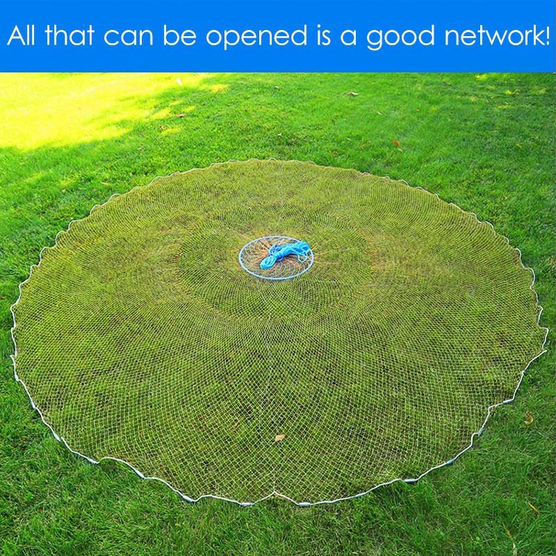 Chài Bắt Cá-Chài Đĩa Bay Frie Sợi Dù Chân Chì Đúc Tặng Kèm 6m Dây