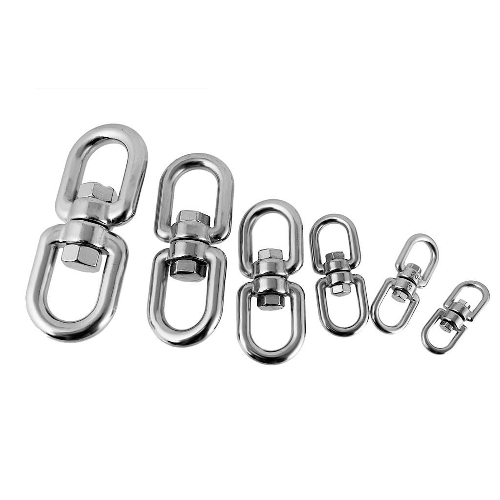 304 Stainless Steel Rotating Universal Ring 8-Model Chain Link Buckle Silver
