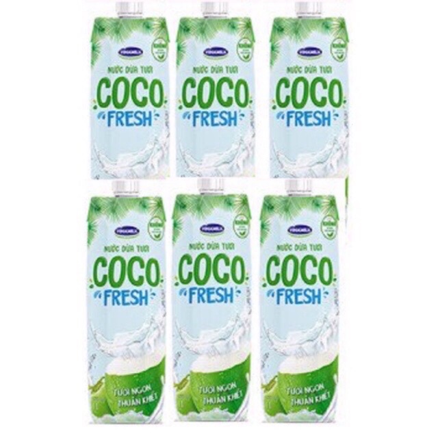 COMBO 6 CHAI NƯỚC DỪA TƯƠI COCOFRESH - 1L