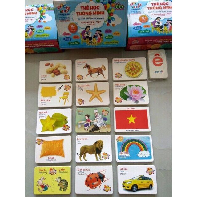 Bộ thẻ học thông minh 16 chủ đề, bộ thẻ flashcard cho bé (hàng đẹp