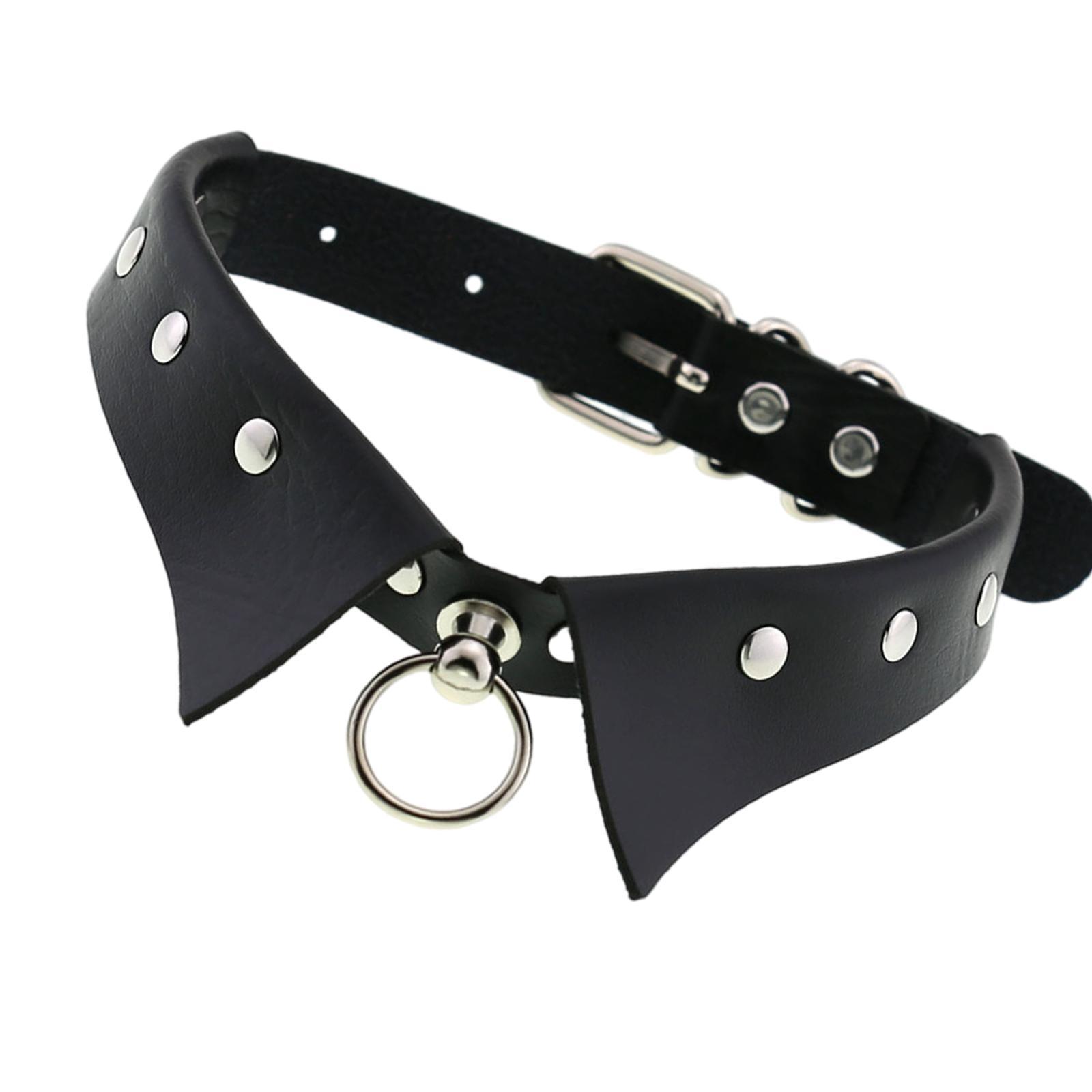 1PC Women Collar Choker Necklace Punk Goth PU Leather