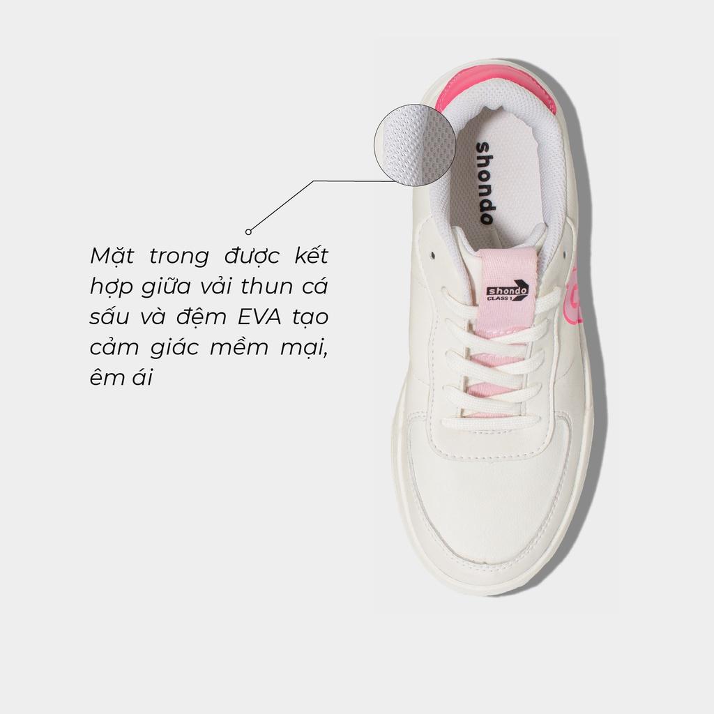 Giày Sneaker Class 1 in SH Shondo Hồng SND0070