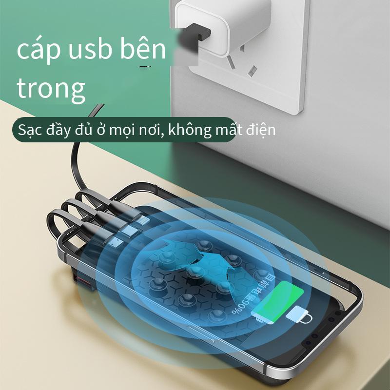 Cốc hút thuận lợi nhất đi kèm với dây sạc kho báu di động mỏng và nhẹ giá đỡ điện thoại di động dung lượng lớn sạc không dây nguồn điện di động logo tùy chỉnh