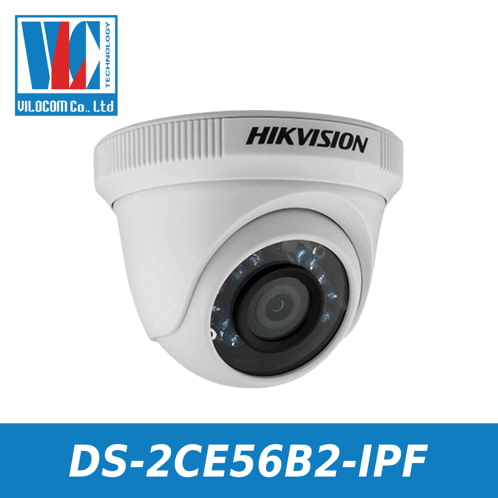 Camera HD-TVI Dome 4 in 1 hồng ngoại 2.0 Megapixel HIKVISION DS-2CE56B2-IPF - Hàng Chính Hãng