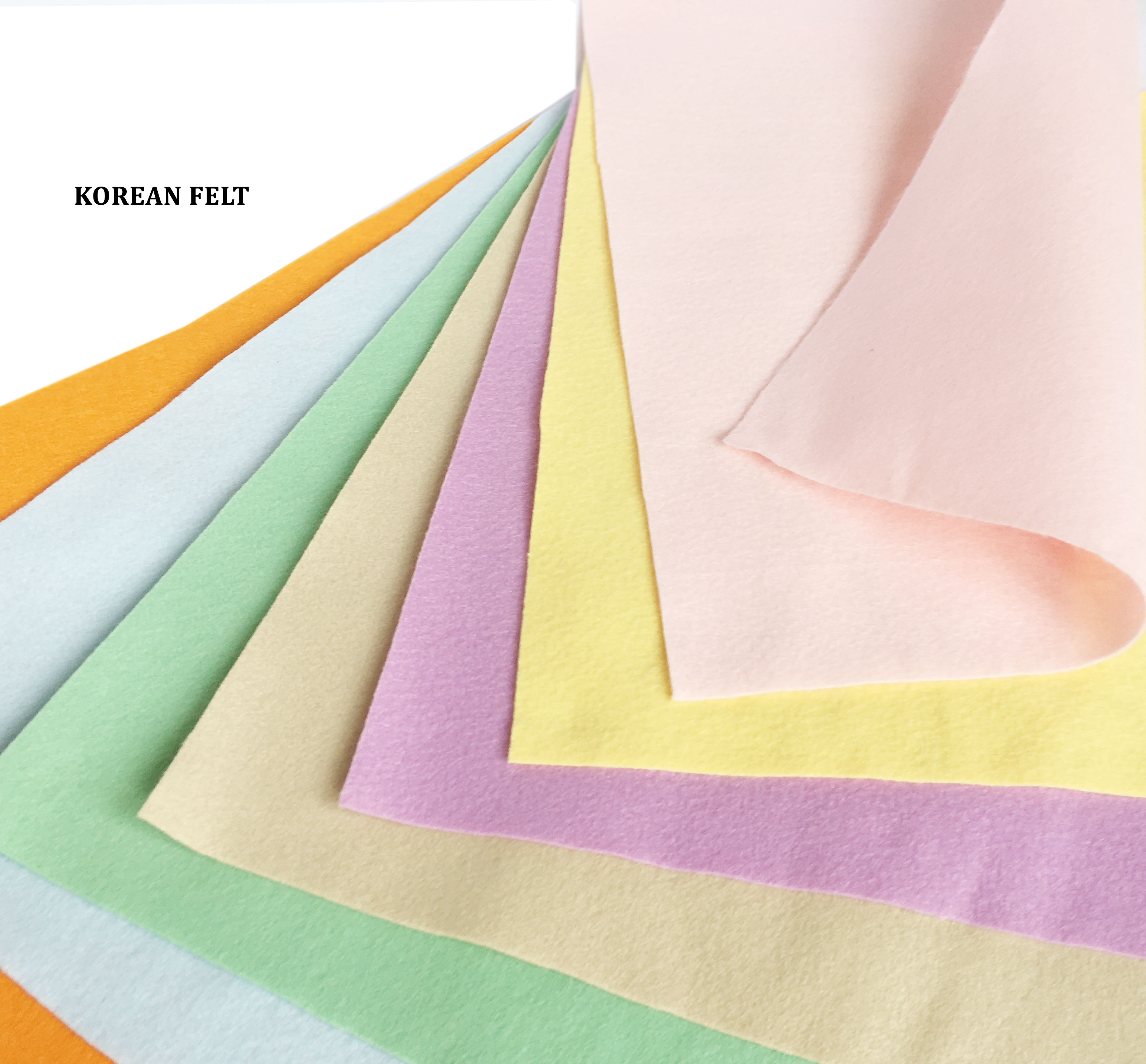 Vải nỉ mềm Hàn Quốc cao cấp R1.12mxD1m màu Pastel (Korean High-class Felt) (vải không dệt-vải dạ-soft felt) làm đồ handmade, craft, thủ công