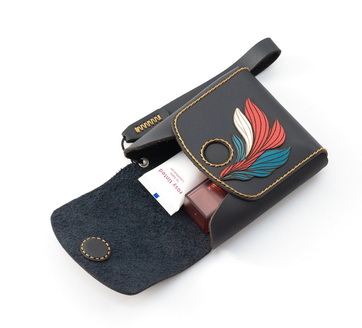 Bộ sản phẩm ví Cá Chép Mùa Trăng , hiệu Khắc Tên, chất liệu da bò - Hàng chính hãng