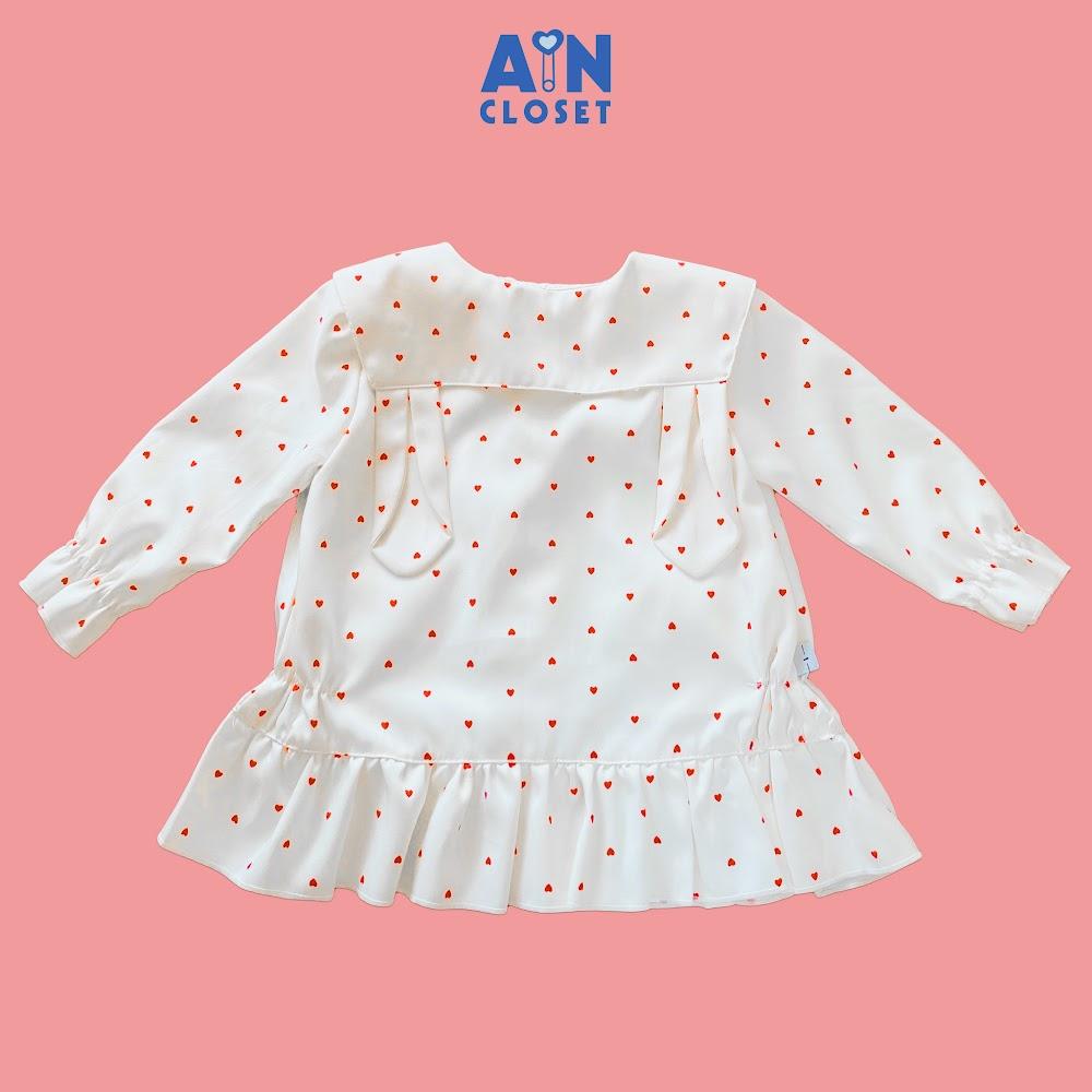 Áo Khoác bé gái hoạ tiết Tim Nhí Đỏ Tuytsi - AICDBG3CHWEF - AIN Closet